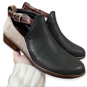 NAOT Kamsin Colorblock Bootie Black Stone Brown Size 9